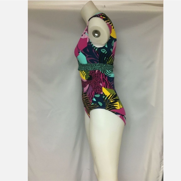 Bleu by Rod Beattie Printed Cap-Sleeve One-Piece Swimsuit RBJB21767 Multi 6 NWT - Picture 2 of 4